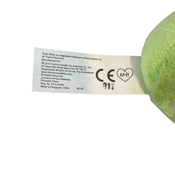 2010 Commonwealth ANGRY BIRDS Green Pig LEONARD Plush BACKPACK CLIP - Picture 3 of 4